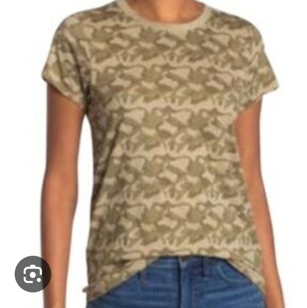 Rag & Bone Green Multi Core Tee Shirt, Lg